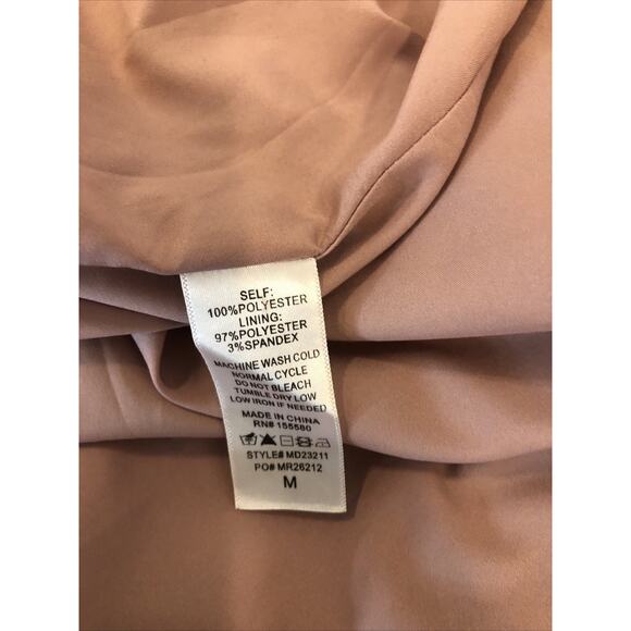 Labiz Woman Dress Puff 1/2 Sleeve Babydoll Dress Pink Pleated Square Neck Zip - Picture 6 of 8